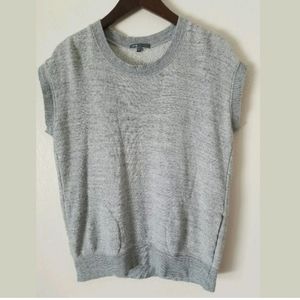 Vince Womens Crew Neck Sleeveless Heather Gray Pul